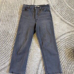 Levi’s Grey Ribcage Straight Ankle Size 30W x 27L
